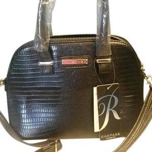 Rampage Convertible Shoulder Handbag Crossbody Bag Tote Black Faux Leather NWT